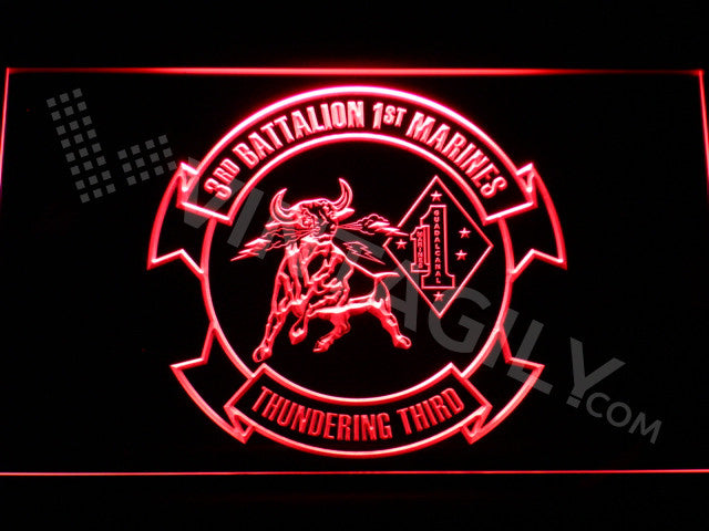 FREE 3rd Battalion 1st Marines LED Sign - Red - TheLedHeroes