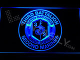 3rd Battalion 2nd Marines LED Neon Sign USB - Blue - TheLedHeroes
