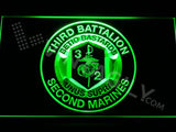 3rd Battalion 2nd Marines LED Neon Sign USB - Green - TheLedHeroes