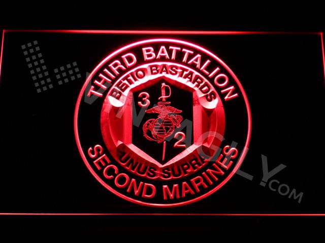 3rd Battalion 2nd Marines LED Neon Sign USB - Red - TheLedHeroes