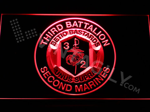 3rd Battalion 2nd Marines LED Sign - Red - TheLedHeroes