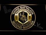 3rd Battalion 2nd Marines LED Neon Sign USB - Yellow - TheLedHeroes