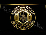 3rd Battalion 2nd Marines LED Neon Sign Electrical - Yellow - TheLedHeroes