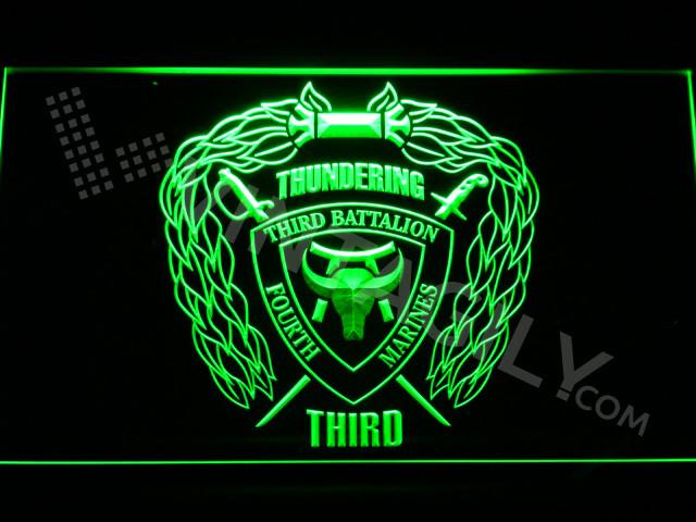 3rd Battalion 4th Marines LED Neon Sign USB - Green - TheLedHeroes