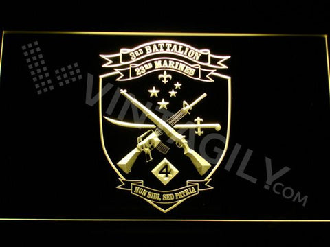 3rd Battalion 23rd Marines LED Neon Sign USB - Yellow - TheLedHeroes