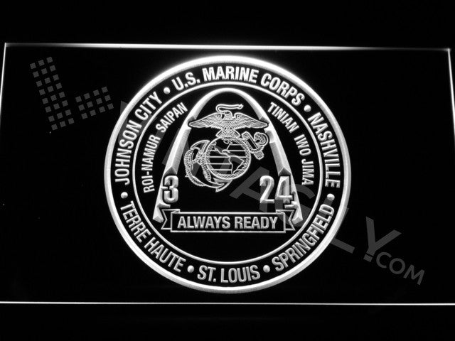 FREE 3rd Battalion 24th Marines LED Sign - White - TheLedHeroes