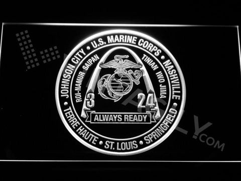 3rd Battalion 24th Marines LED Neon Sign USB - White - TheLedHeroes