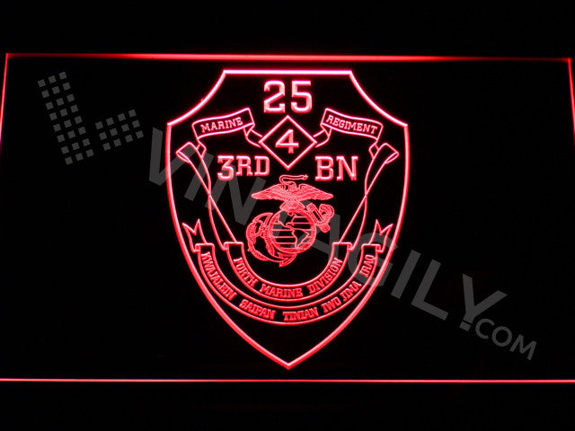 FREE 3rd Battalion 25th Marines LED Sign - Red - TheLedHeroes