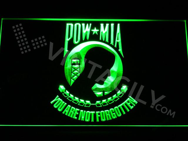 Prisoners Of War - Missing In Action (POW-MIA) LED Neon Sign Electrical - Green - TheLedHeroes