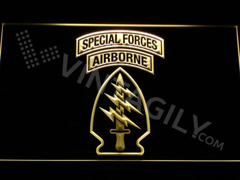 Special Forces Airborne LED Neon Sign USB - Yellow - TheLedHeroes