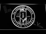 FREE 1st Infantry Division Vietnam Veteran LED Sign - White - TheLedHeroes