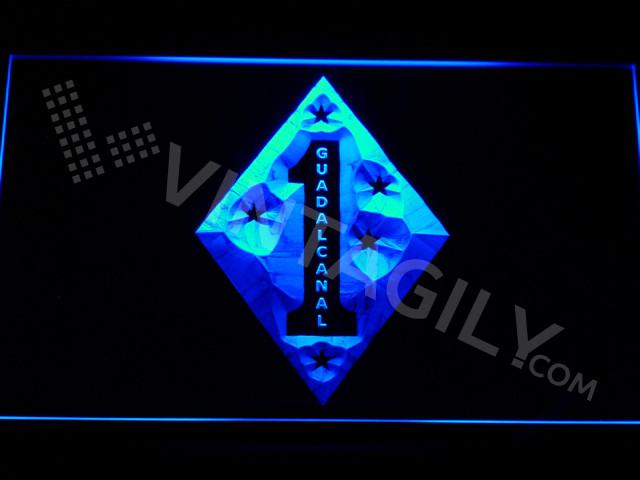 1st Marine Division LED Neon Sign USB - Blue - TheLedHeroes