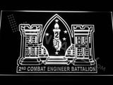 2nd Combat Engineer Battalion LED Neon Sign USB - White - TheLedHeroes