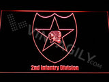 2nd Infantry Division LED Neon Sign USB - Red - TheLedHeroes