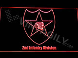 FREE 2nd Infantry Division LED Sign - Red - TheLedHeroes