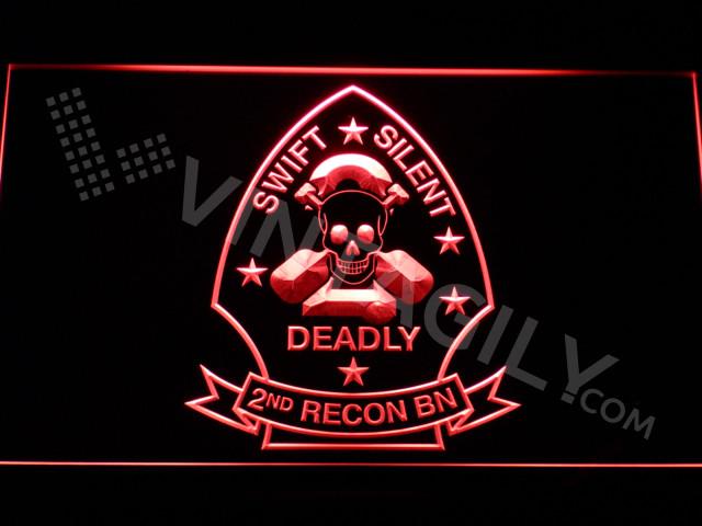 2nd Reconnaissance Battalion LED Neon Sign USB - Red - TheLedHeroes