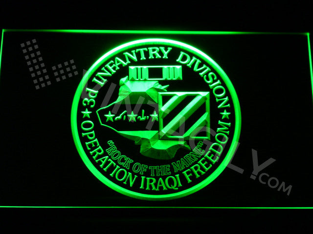 FREE 3rd Infantry Division (Operation Iraqi) LED Sign - Green - TheLedHeroes