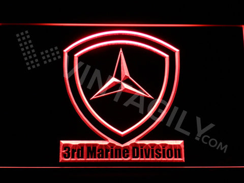 3rd Marine Division LED Sign - Red - TheLedHeroes