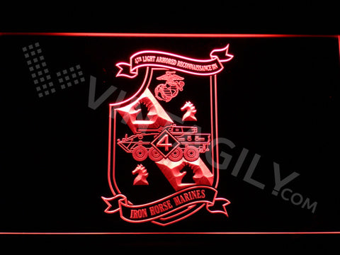 4th Light Armored Reconnaissance Battalion LED Sign - Red - TheLedHeroes