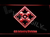 4th Infantry Division LED Neon Sign USB - Red - TheLedHeroes