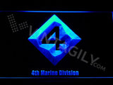 4th Marine Division LED Neon Sign USB - Blue - TheLedHeroes
