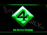 4th Marine Division LED Neon Sign USB - Green - TheLedHeroes