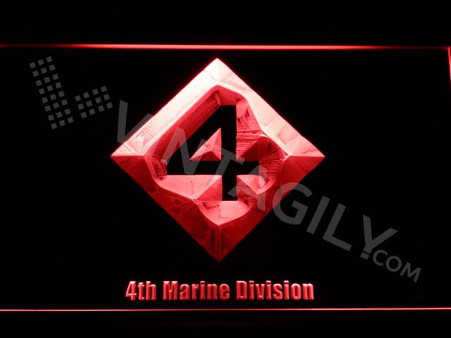 4th Marine Division LED Neon Sign USB - Red - TheLedHeroes