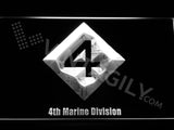 4th Marine Division LED Neon Sign USB - White - TheLedHeroes