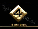 4th Marine Division LED Neon Sign USB - Yellow - TheLedHeroes