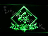 4th Reconnaissance Battalion LED Neon Sign USB - Green - TheLedHeroes