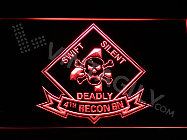 4th Reconnaissance Battalion LED Sign - Red - TheLedHeroes