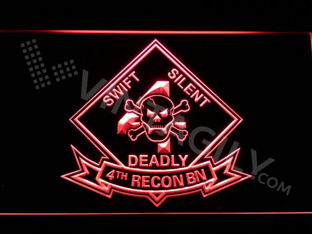 4th Reconnaissance Battalion LED Neon Sign Electrical - Red - TheLedHeroes