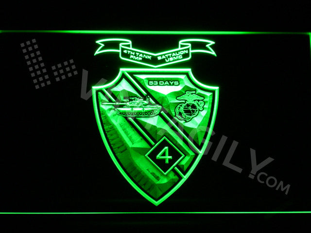 FREE 4th Tank Battalion LED Sign - Green - TheLedHeroes