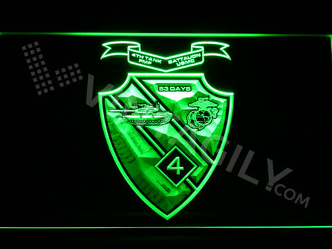 4th Tank Battalion LED Sign - Green - TheLedHeroes