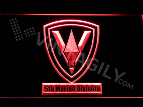 5th Marine Division LED Neon Sign USB - Red - TheLedHeroes