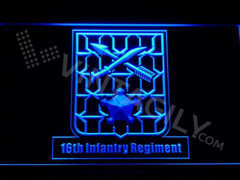 16th Infantry Regiment LED Sign - Blue - TheLedHeroes