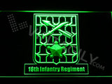 16th Infantry Regiment LED Neon Sign USB - Green - TheLedHeroes