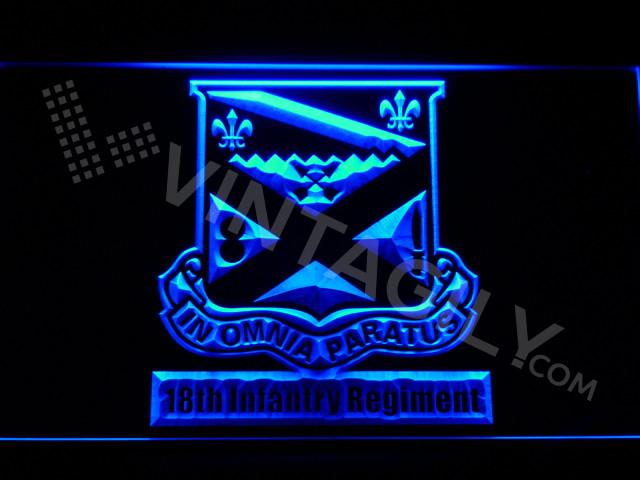 18th Infantry Regiment LED Neon Sign Electrical - Blue - TheLedHeroes
