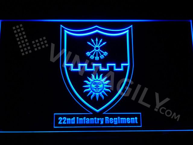 22nd Infantry Regiment LED Neon Sign Electrical - Blue - TheLedHeroes