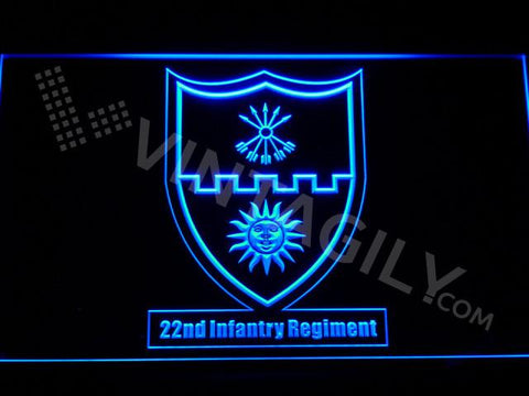 22nd Infantry Regiment LED Neon Sign Electrical - Blue - TheLedHeroes