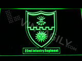 FREE 22nd Infantry Regiment LED Sign - Green - TheLedHeroes