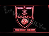 22nd Infantry Regiment LED Neon Sign Electrical - Red - TheLedHeroes