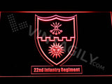FREE 22nd Infantry Regiment LED Sign - Red - TheLedHeroes