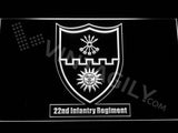 22nd Infantry Regiment LED Neon Sign USB - White - TheLedHeroes