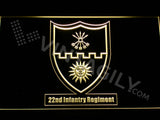 22nd Infantry Regiment LED Sign - Yellow - TheLedHeroes