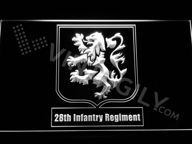 28th Infantry Regiment LED Sign - White - TheLedHeroes
