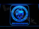 30th Infantry Regiment LED Neon Sign USB - Blue - TheLedHeroes