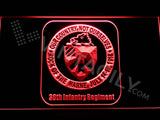 30th Infantry Regiment LED Sign - Red - TheLedHeroes