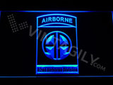 82nd Airborne Division LED Neon Sign USB - Blue - TheLedHeroes