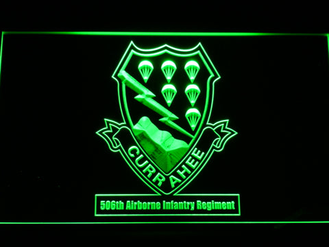 506th Airborne Infantry Regiment LED Sign - Green - TheLedHeroes